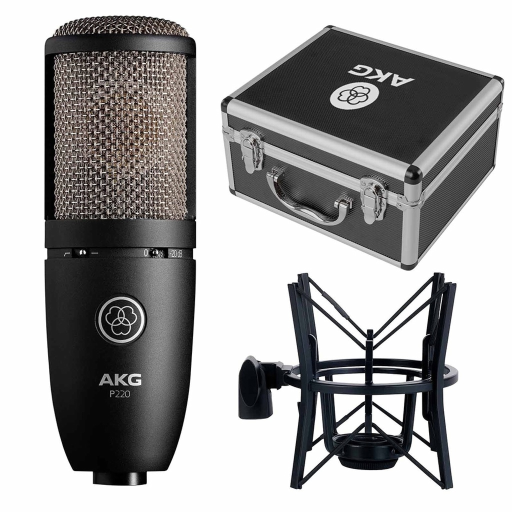AKG MICROFONO VOCAL ESTUDIO DE CONDENSADOR CON BASE ARAÑA