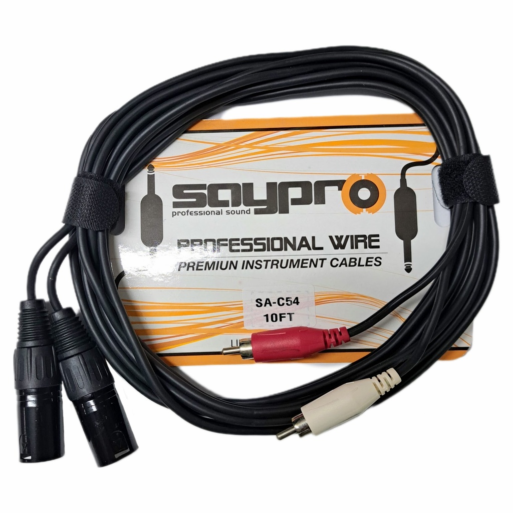 SAYPRO SA-C54-10FT CABLE DE AUDIO XLR MACHOS A RCA PLUG MACHOS DUAL 3MTS