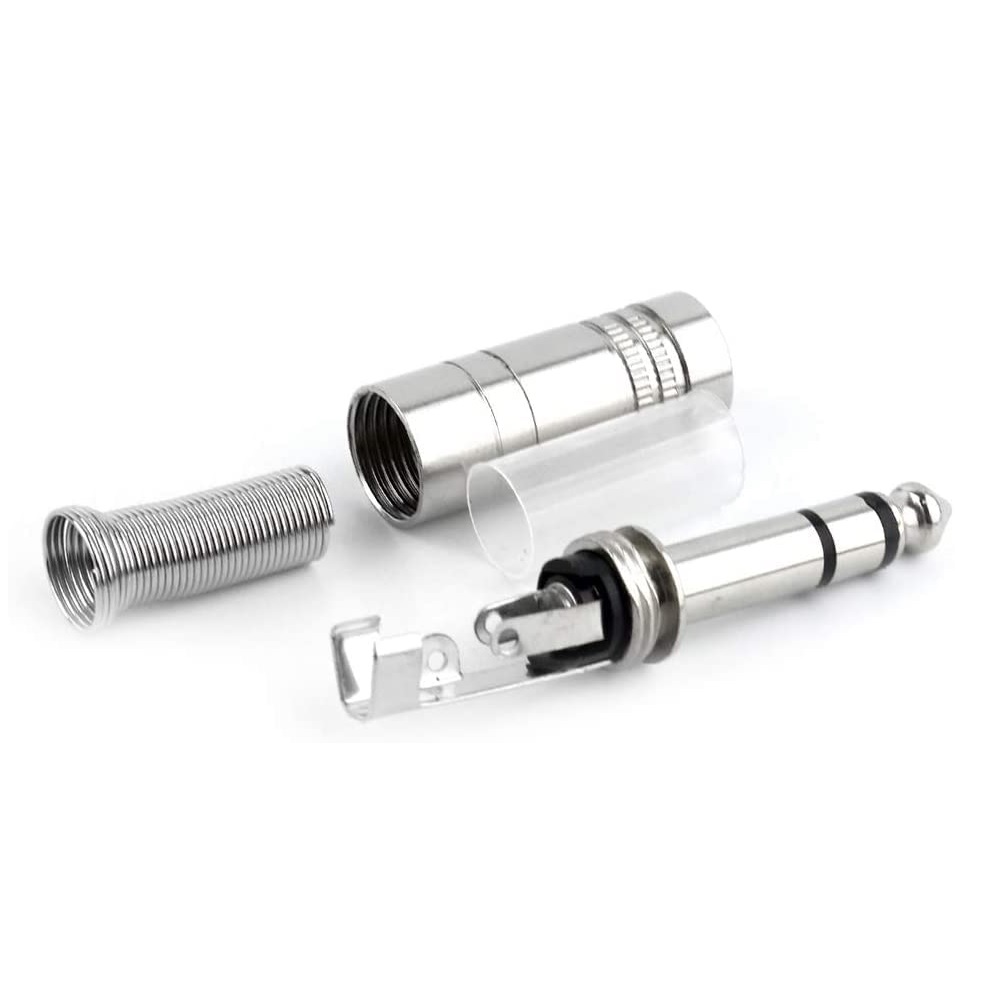 CONECTOR PLUG 1/4 6.35MM GRANDE ESTEREO METALICO ECONOMICO
