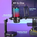 MAONO Micrófono Gaming USB C/ Cancelación de Ruido