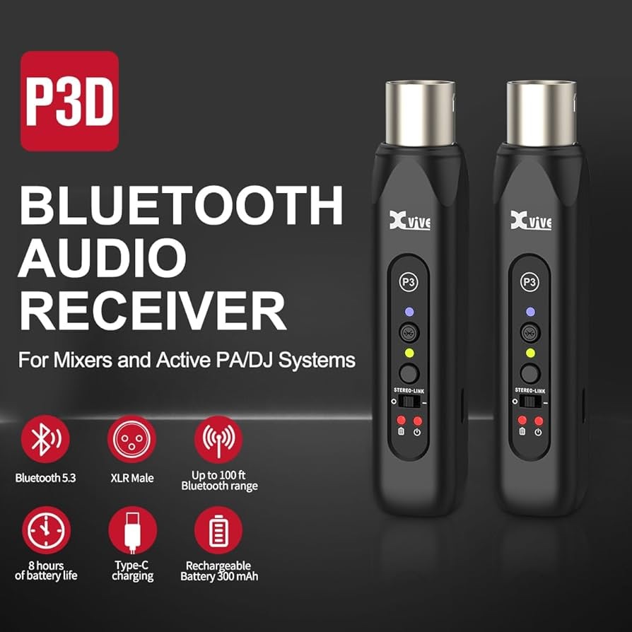 XVIVE P3D Receptor Señal BLUETOOTH a XLR