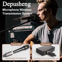 Depusheng T92 Transmisor Receptor de Micrófono Inalámbrico XLR, Señal de Audio o Sistema PA, Con Alimentación Phantom de 48V