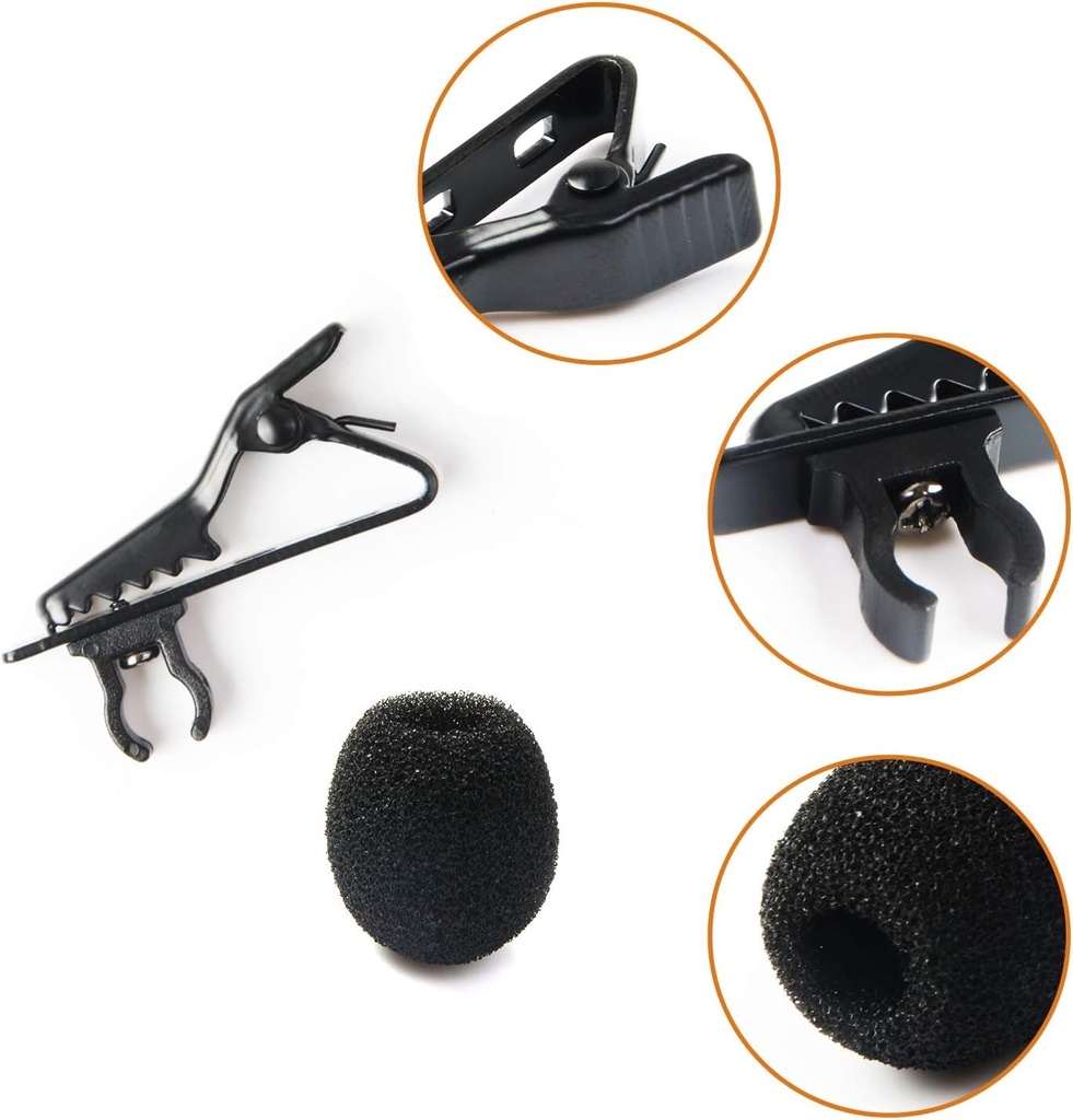 CLIPS DE CORBATA CON TAPAVIENTO DE MICROFONO DE SOLAPA 7.5MM