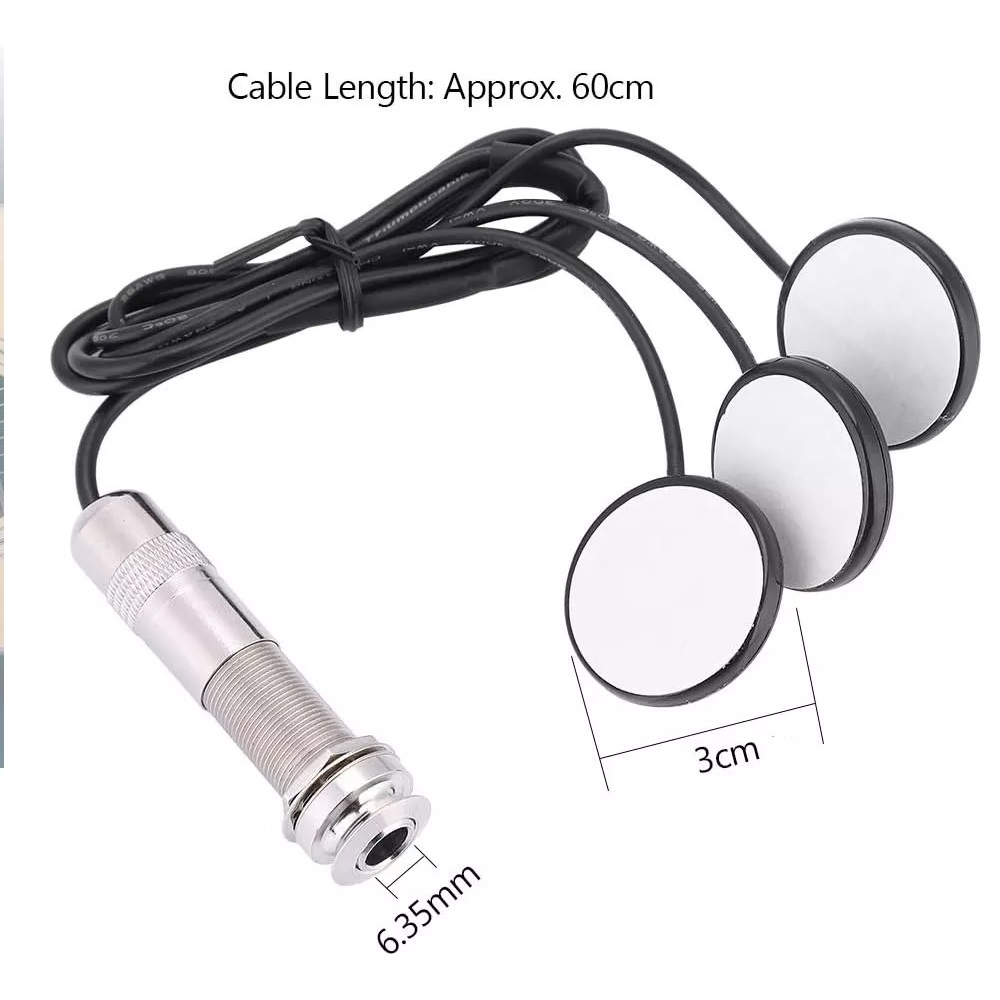 MICROFONO CHAPA PASTILLA 3 PIEZOELECTRICA PICKUP GUITARRA CLASICA O ACUSTICA
