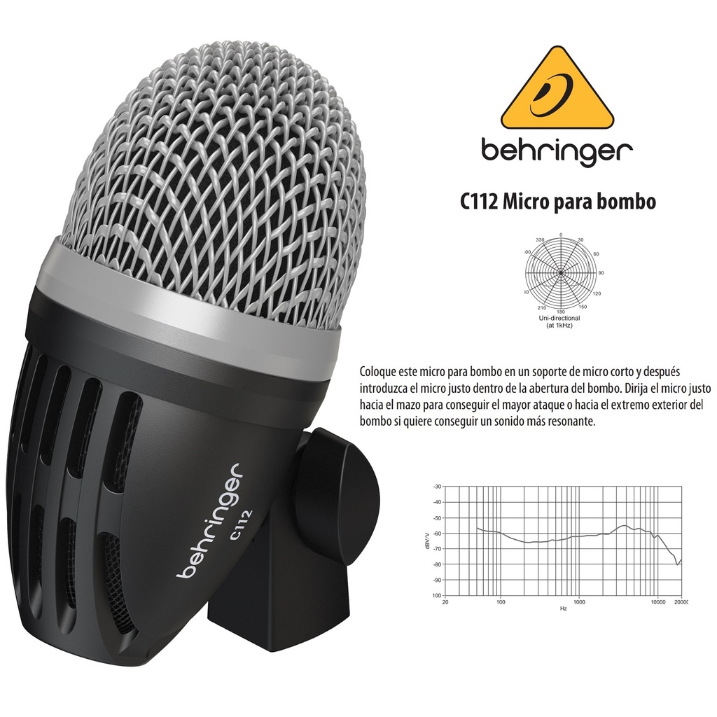 BEHRINGER C112 MICROFONOS DE INSTRUMENTO PARA BATERIA BOMBO