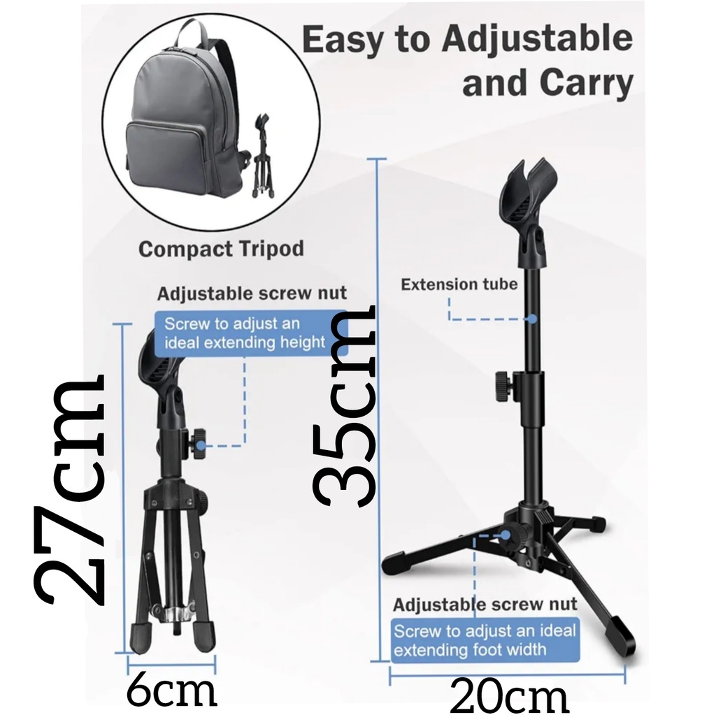 PEDESTAL CHINO DE MICROFONO DE MESA Altura Ajustable de 18sm a 26cm