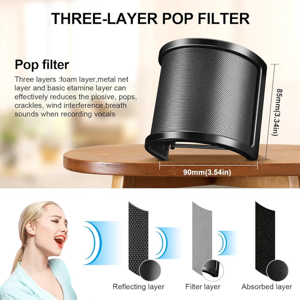 ANTIPOP FILTRO AOKEO ADAPTABLES A MICROFONOS POR LIGAS