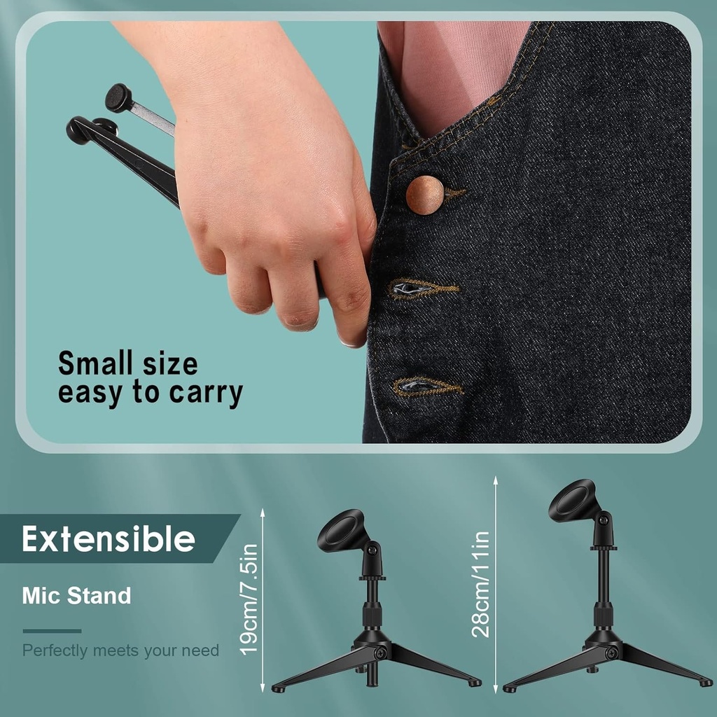 PEDESTAL CHINO DE MICROFONO DE MESA Altura Ajustable de 18cm a 26cm