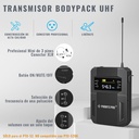 PHENYX PRO PTU-52B MICROFONO INALAMBRICO Set Mano Headset y Balita UHF 2 Canales