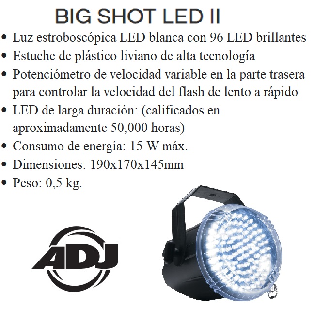 ADJ LUZ ESTROBOSCOPICA LED BLANCA CON 96 LED