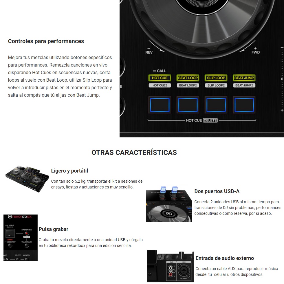 PIONEER XDJ-RR CONTROLADOR DJ SISTEMA TODO EN UNO 4CH