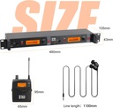 XTUGA RW2080-4 In-Ear Cuatro Belt-Pack Monitor personal de Oído Inalámbrica 2 Mezclas Estéreo