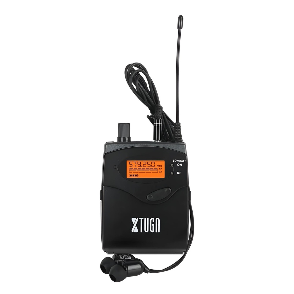 XTUGA RW2080-4 In-Ear Cuatro Belt-Pack Monitor personal de Oído Inalámbrica 2 Mezclas Estéreo