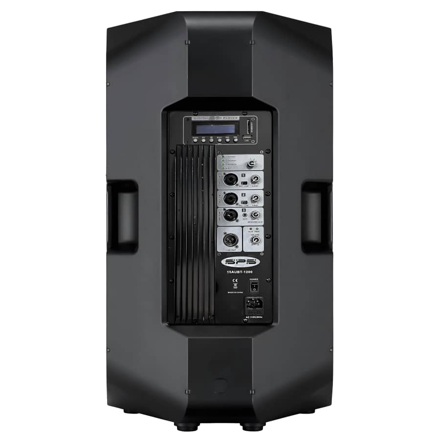 SPS 15AUBT-1200 Corneta Amplificada 15"  2 Vías 1200W MAX. 300W RMS. Con BLUETOOTH