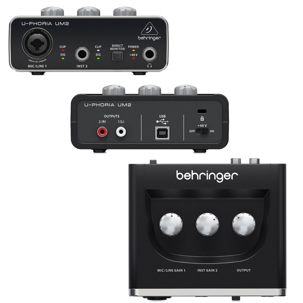 BEHRINGER BEHRINGER INTERFAZ DE AUDIO USB 2X2 CON PREAMPLIFICADOR DE MICROFONO