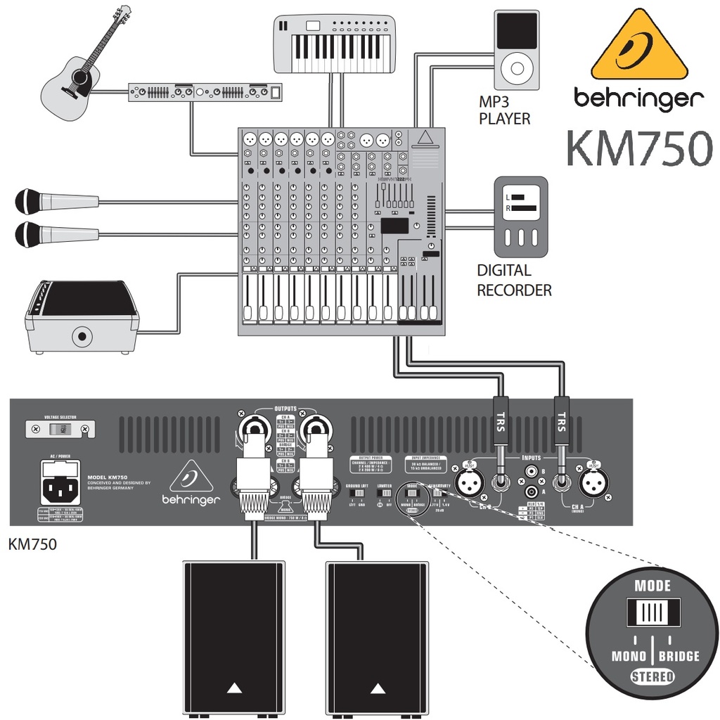 BEHRINGER AMPLIFICADOR POWER 750W 2 CANALES