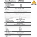 BEHRINGER AMPLIFICADOR POWER 750W 2 CANALES