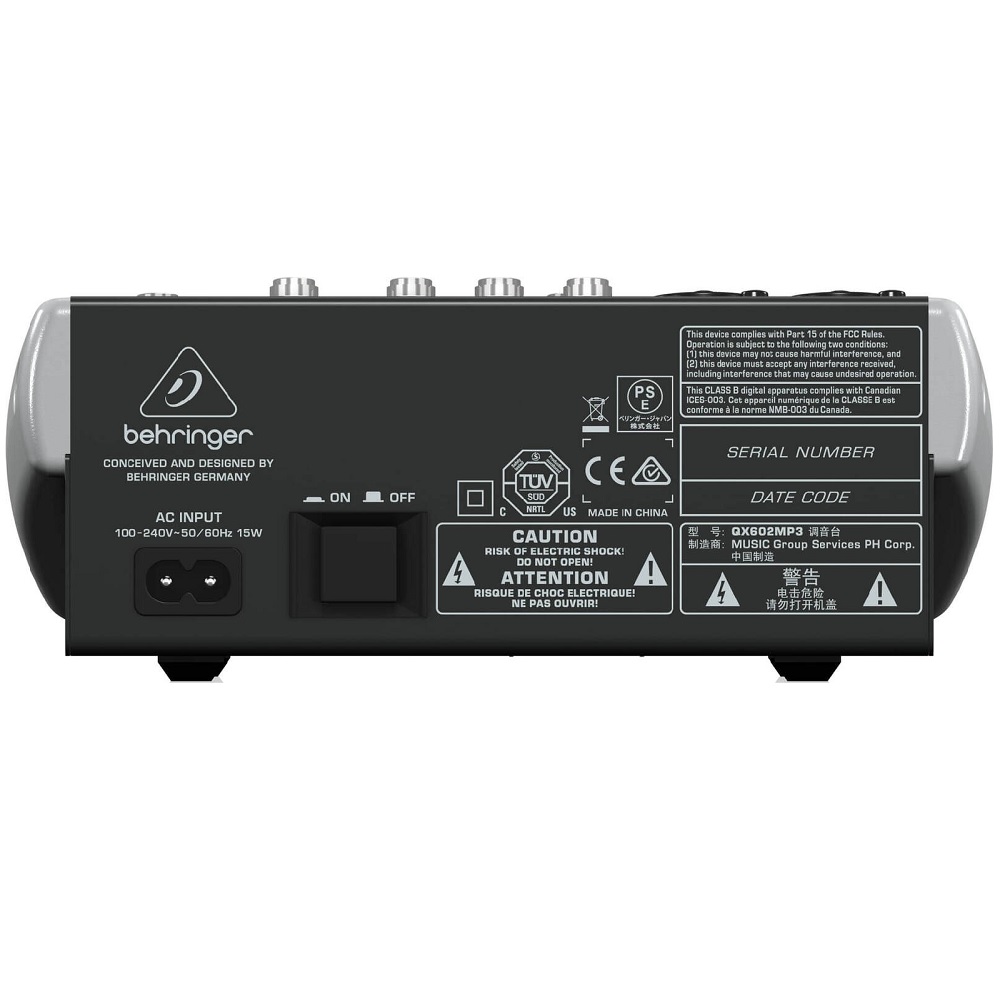 BEHRINGER XENYX QX602MP3 CONSOLA 6 ENTRADAS Y 2 BUSES