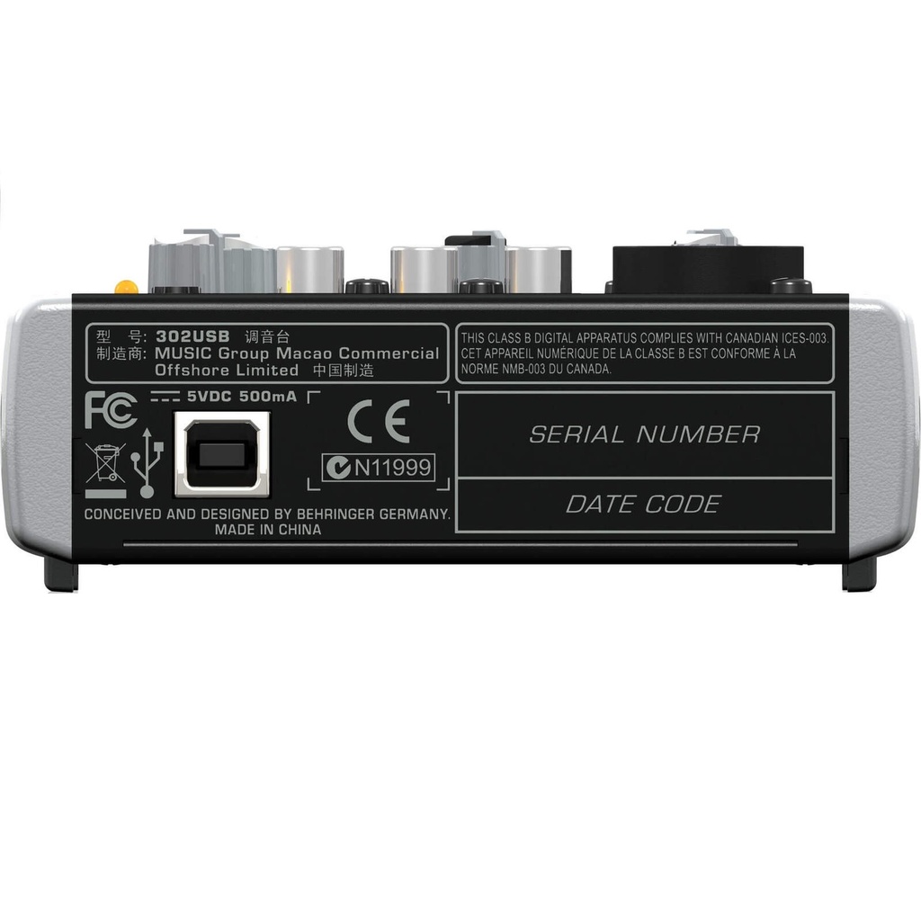 BEHRINGER XENYX-302USB CONSOLA DE 5 ENTRADAS