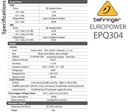 BEHRINGER EUROPOWER AMPLIFICADOR 75W X 4 CANALES