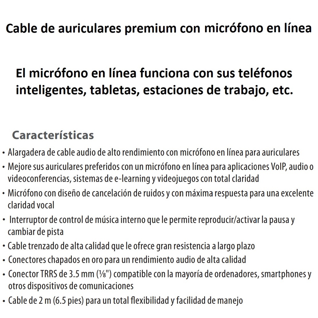 BEHRINGER MICROFONO MINI OMNIDIRECCIONAL CON CABLE 2MT TRS A TRRS