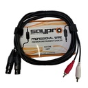 SAYPRO CABLE DE AUDIO AUXILIAR BALANCEADO DUAL XLR AEREO HEMBRA A DOBLE RCA MACHO