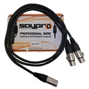 SAYPRO CABLE DE AUDIO AUXILIAR BALANCEADO XLR AEREO MACHO A DOBLE XLR HEMBRA AEREO