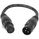 ACCU-CABLE CONVERTIDOR DMX 3 PIN MACHO A 5 PIN HEMBRA CABLE 15CMS