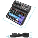 TEYUN CONSOLA 6 CANALES (4 EN XLR / PLUG) CON USB Y PHAPTOM