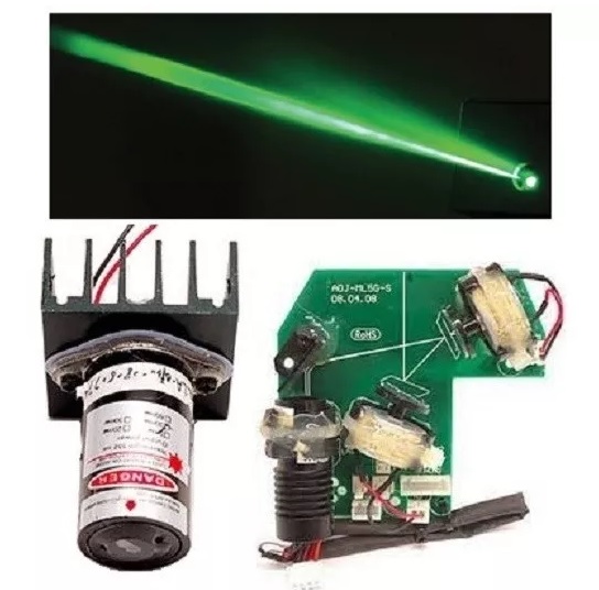 REPUESTOS DIODO LASER 30MW VERDE CON PLACA ADJ-ML5G-S Y DA08C-A, DOS MOTORES CYRF-300C-12350 5.9V DC