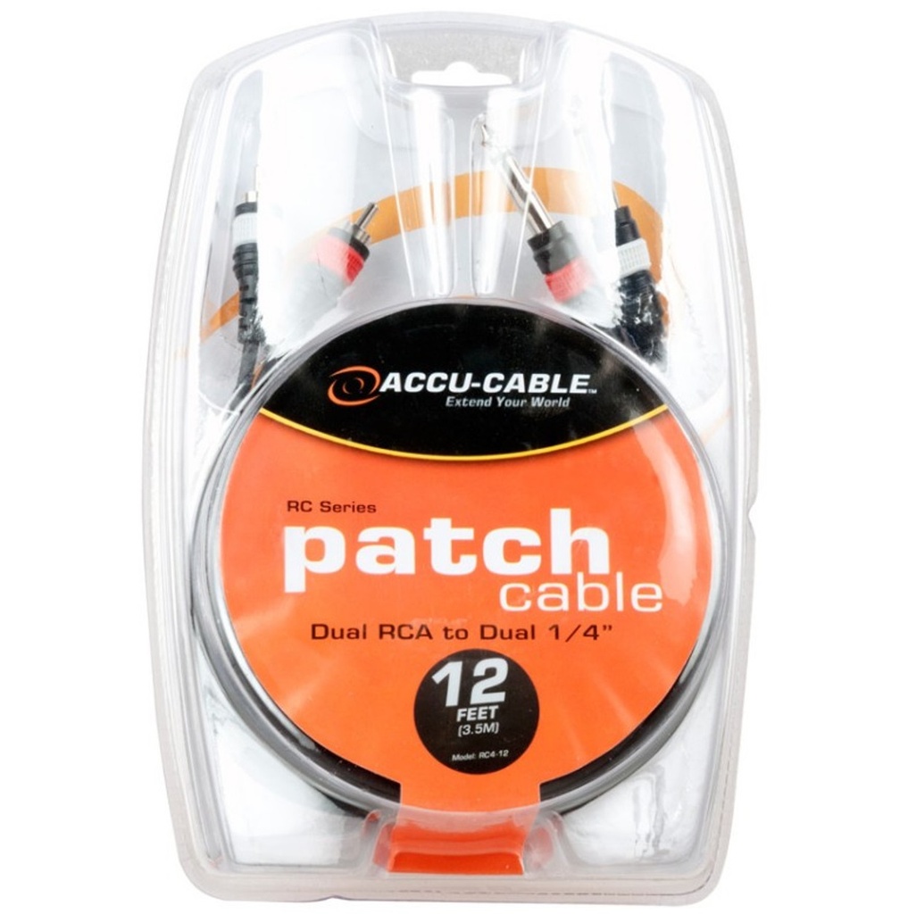 ACCU-CABLE AUDIO DOS RCA PLUG A DOS PLUG MONO 3.60 MTS