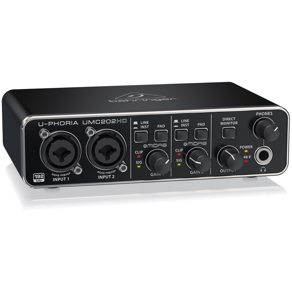 BEHRINGER U-PHORIA UMC202HD INTERFACE 2X2 24 BIT 192KHZ