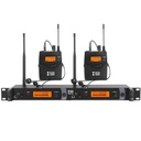 XTUGA IEM-1200-2 In-Ear Doble Belt-Pack Monitor personal de Oído Inalámbrica 2 mezclas