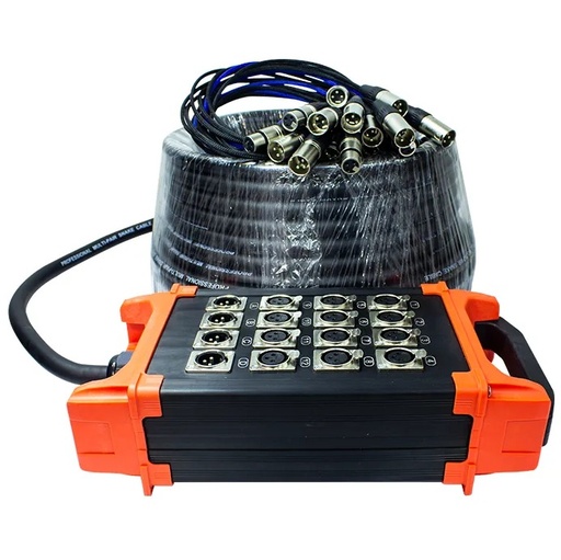 [SA-SNAKE124] SAYPRO SA-SNAKE124 Cable Snake 12 XLR Hembras mas 4 XLR Machos 30MTS